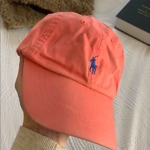 Pink Polo hat with blue logo! ✨
